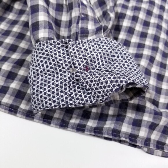 Ted Baker London Plaid Flip Cuff Long Sleeve Button Down Dress Shirt Mens XXL - Picture 3 of 8
